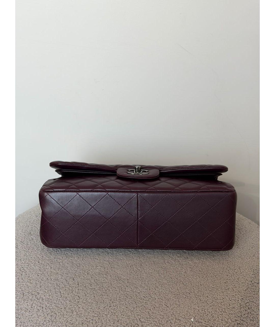 CHANEL Бордовая кожаная сумка через плечо, фото 3