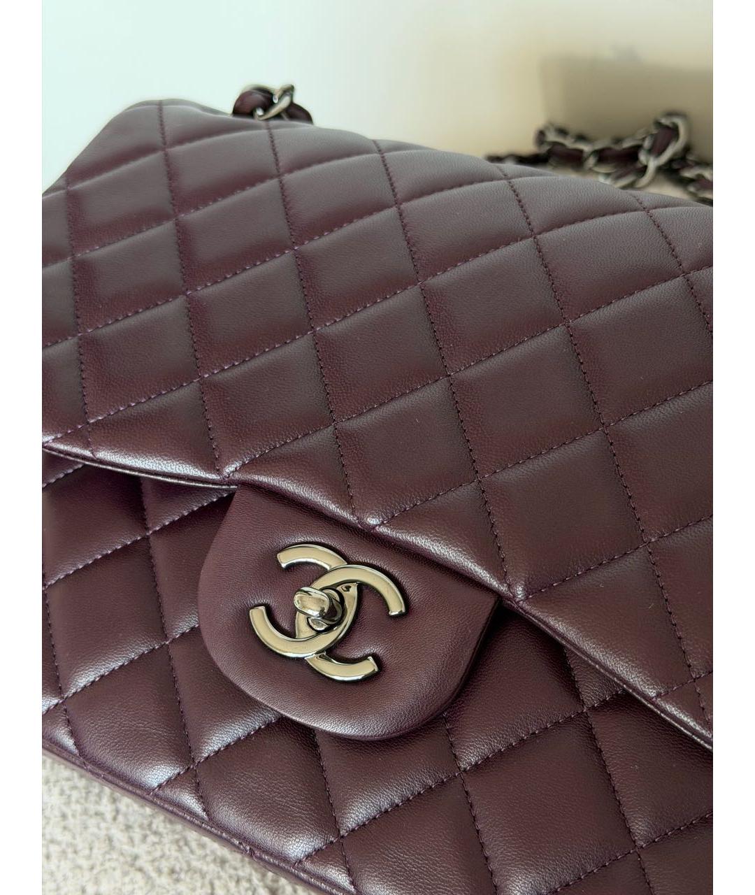 CHANEL Бордовая кожаная сумка через плечо, фото 6