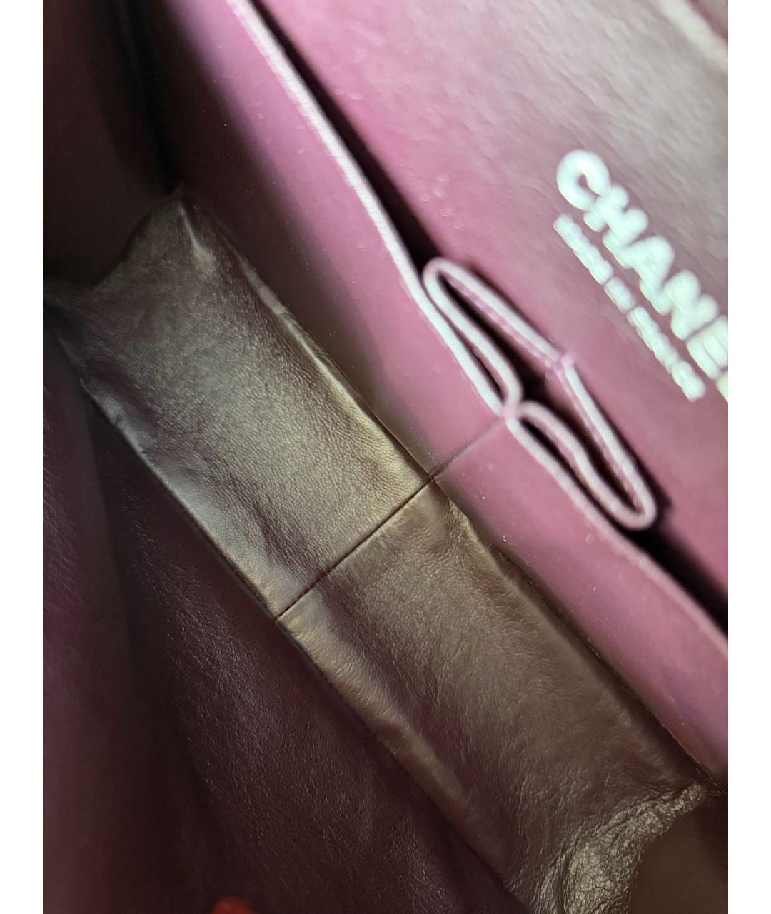 CHANEL Бордовая кожаная сумка через плечо, фото 8