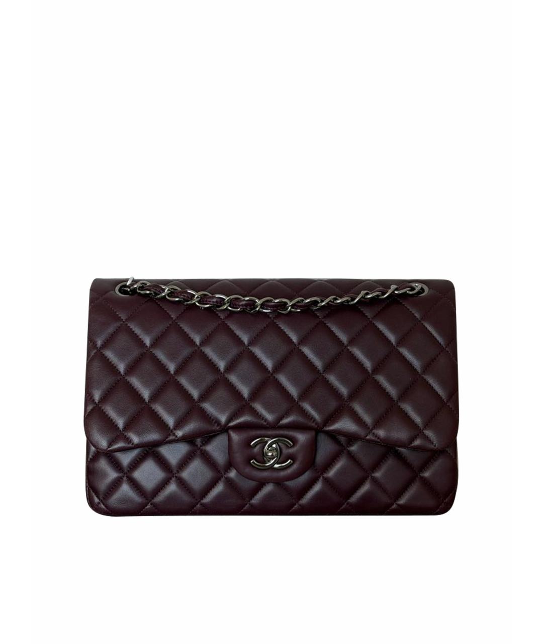 CHANEL Бордовая кожаная сумка через плечо, фото 1