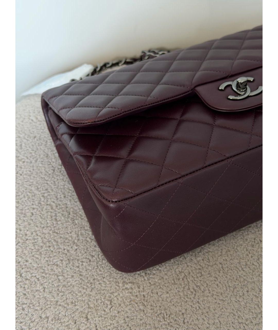 CHANEL Бордовая кожаная сумка через плечо, фото 5