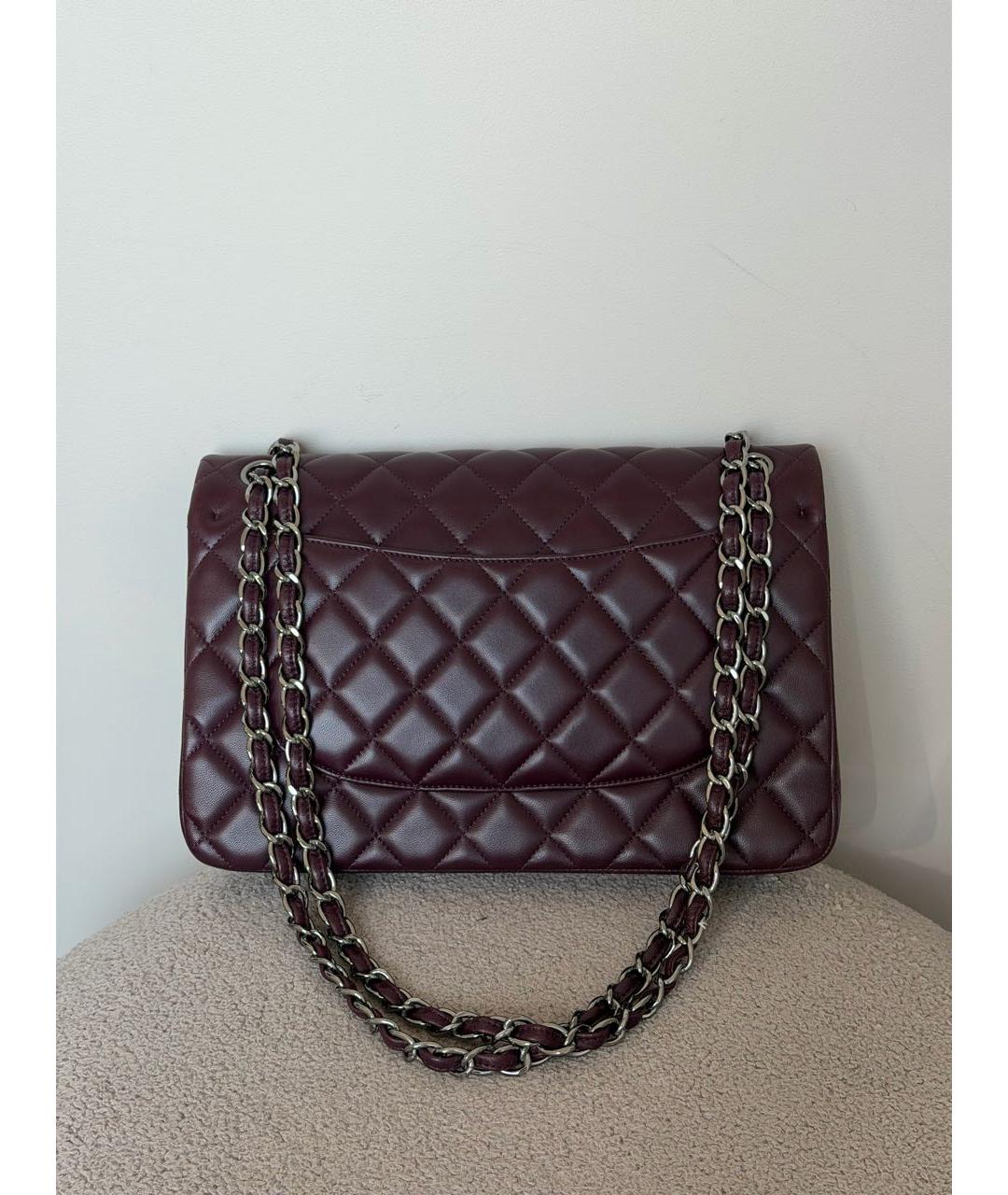 CHANEL Бордовая кожаная сумка через плечо, фото 2