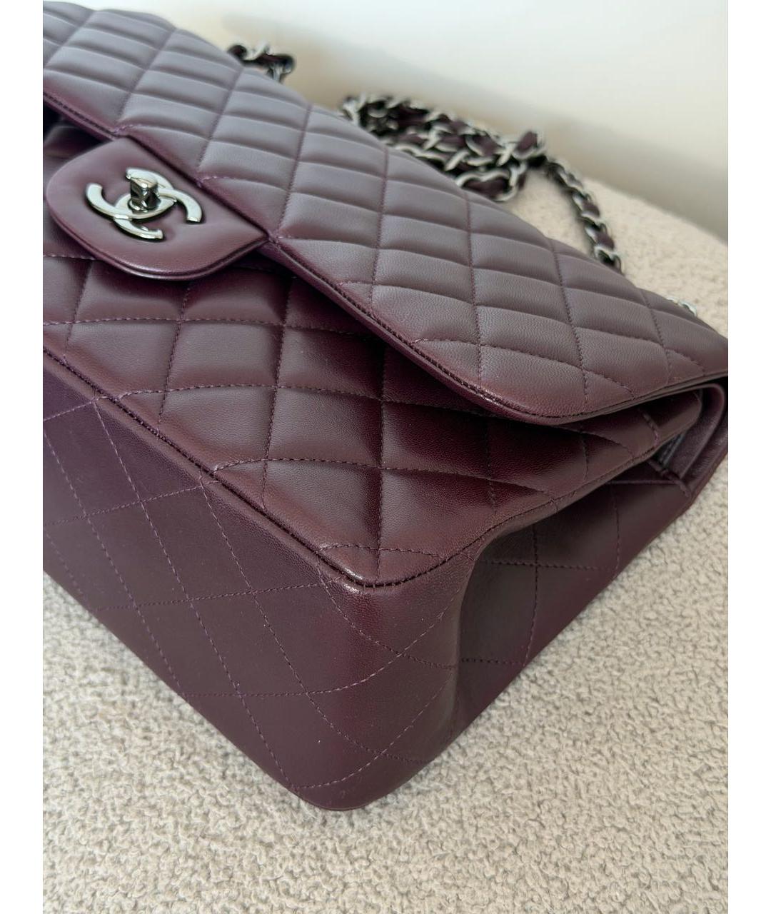 CHANEL Бордовая кожаная сумка через плечо, фото 4