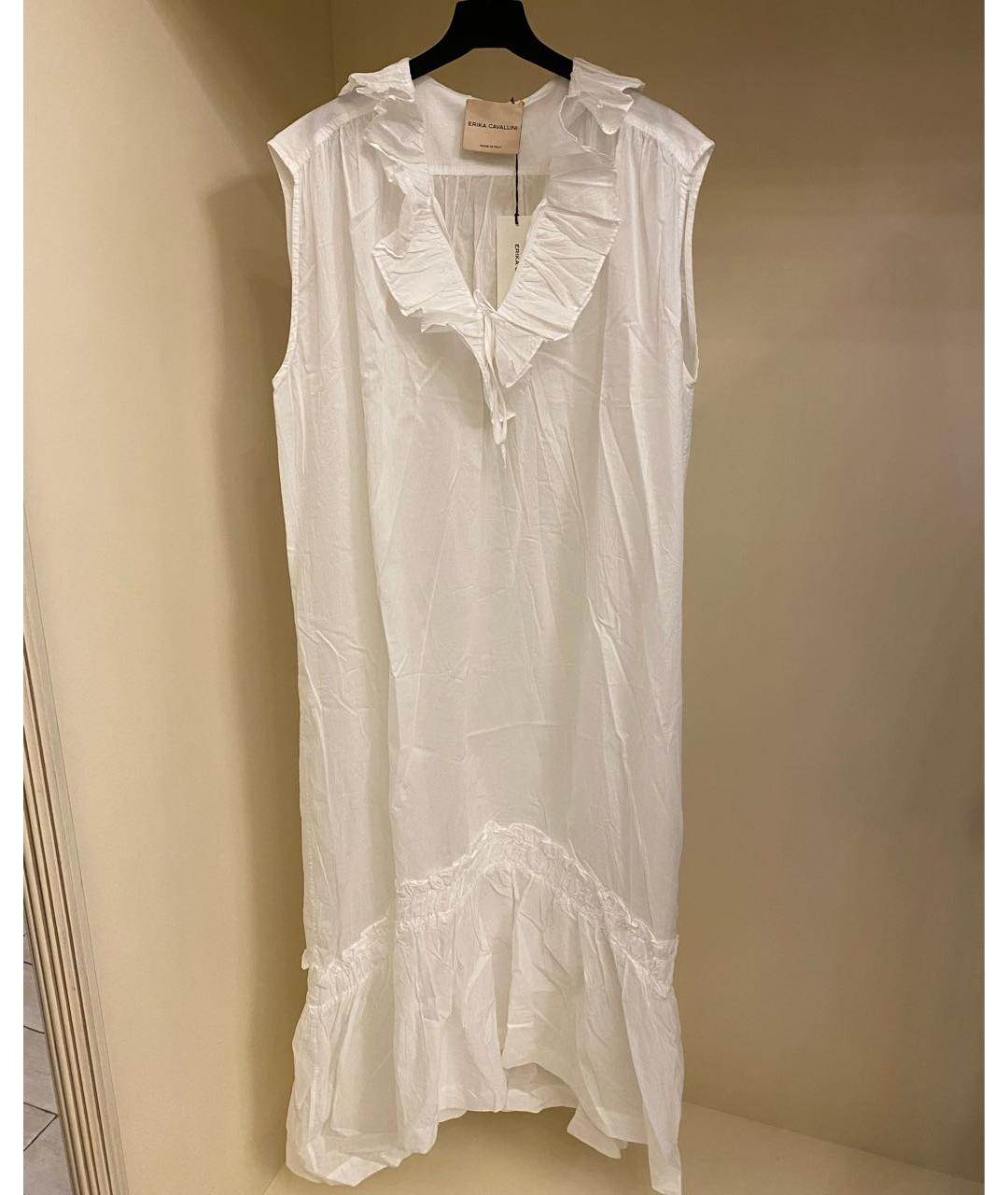 ERIKA CAVALLINI Белое хлопковое коктейльное платье, фото 5