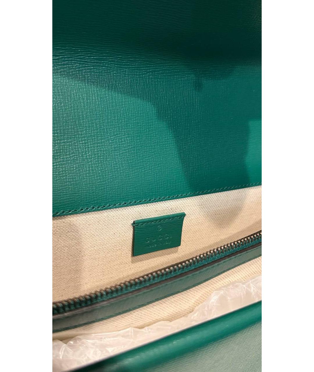 GUCCI Зеленая кожаная сумка с короткими ручками, фото 8