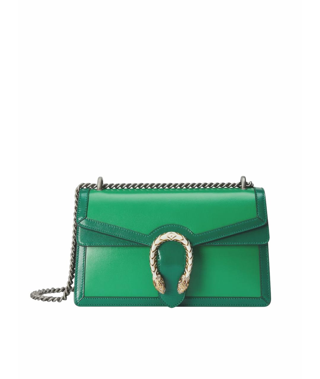 GUCCI Зеленая кожаная сумка с короткими ручками, фото 9