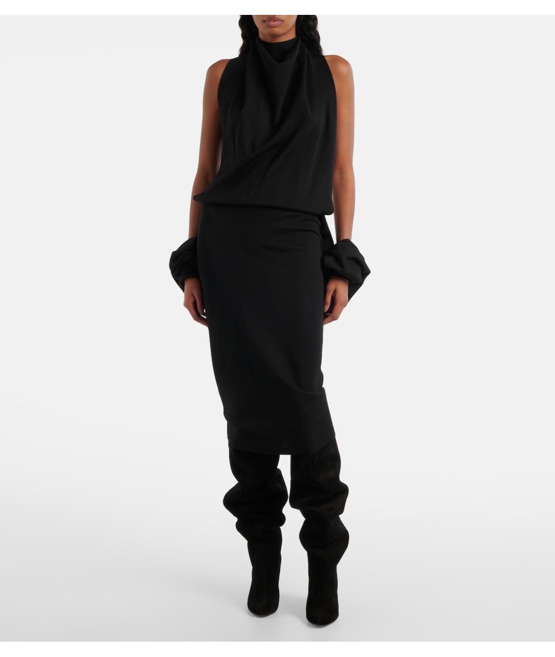 ALAIA Черное вискозное коктейльное платье, фото 2