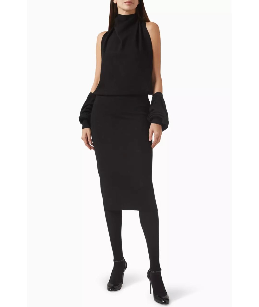 ALAIA Черное вискозное коктейльное платье, фото 6