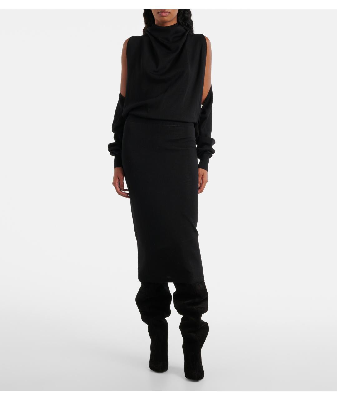 ALAIA Черное вискозное коктейльное платье, фото 4