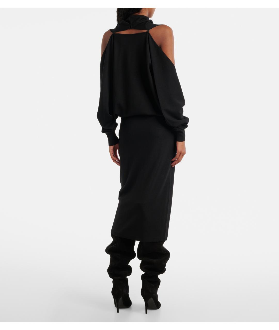 ALAIA Черное вискозное коктейльное платье, фото 5