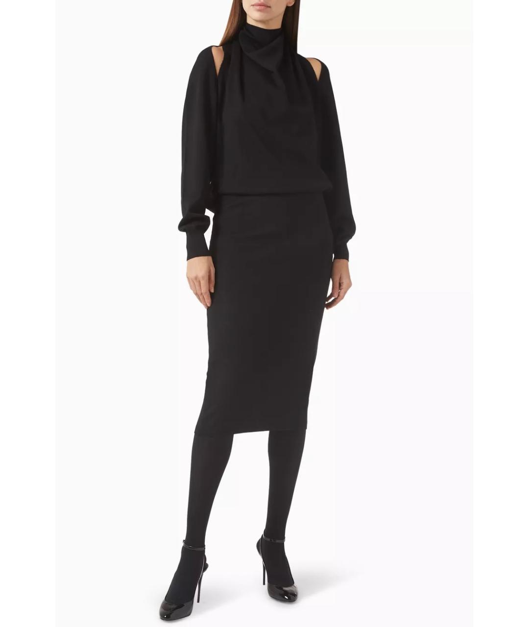 ALAIA Черное вискозное коктейльное платье, фото 7