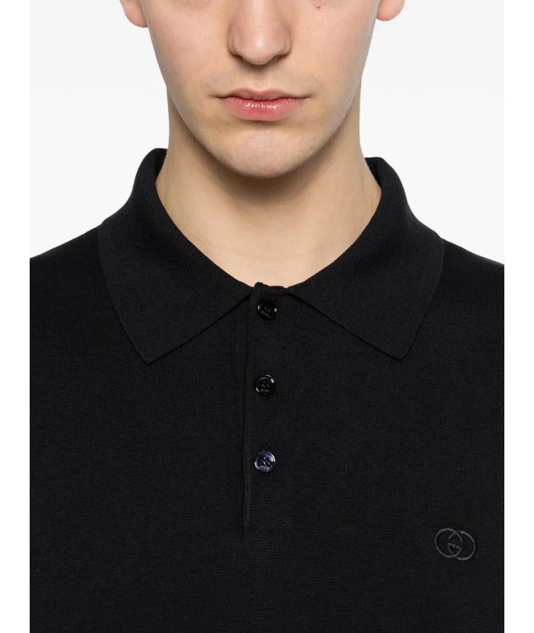 GUCCI Темно-синее поло с коротким рукавом, фото 3