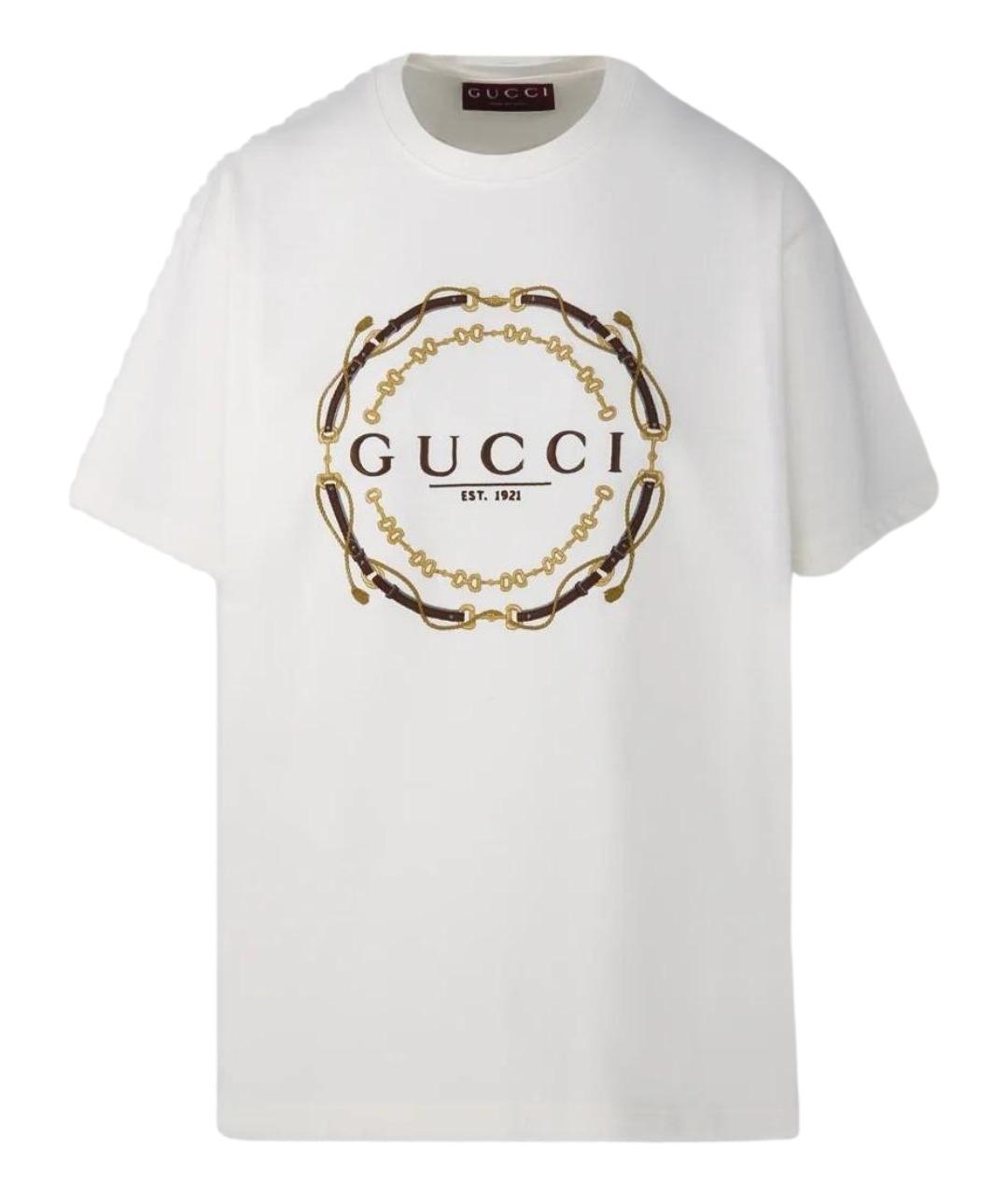 GUCCI Белая хлопковая футболка, фото 1