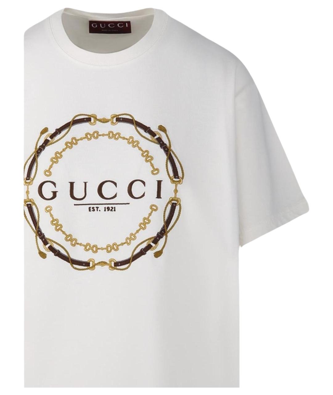 GUCCI Белая хлопковая футболка, фото 3