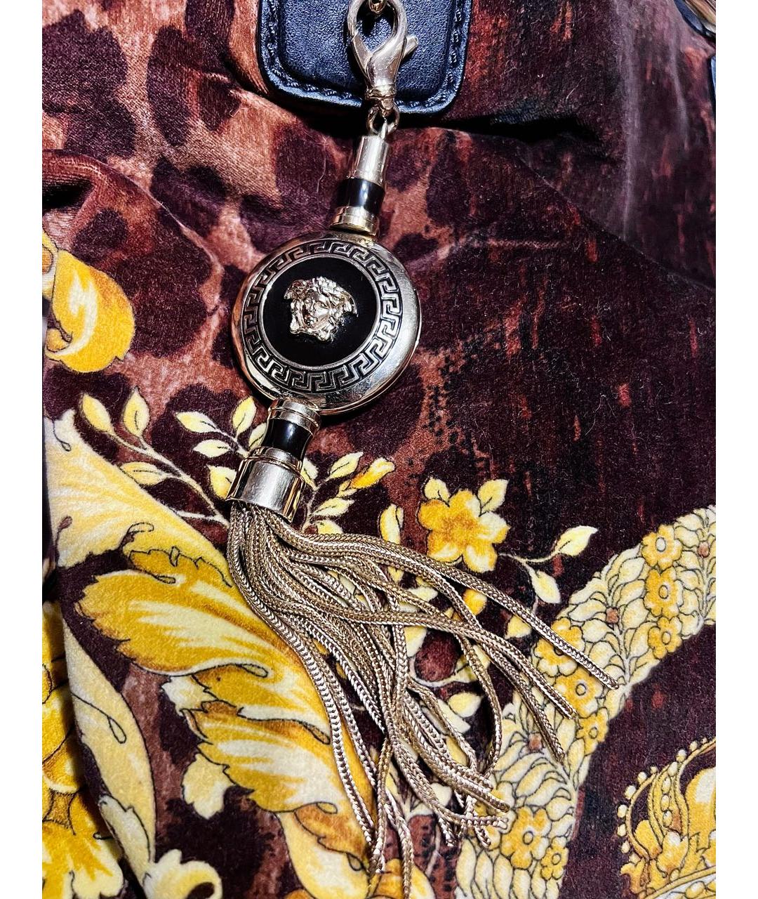 VERSACE Коричневая бархатная сумка тоут, фото 8