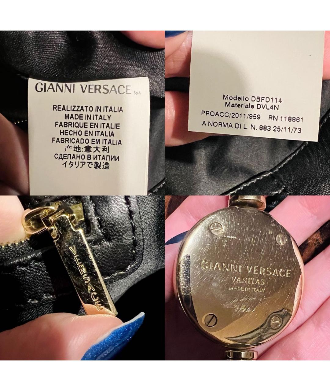 VERSACE Коричневая бархатная сумка тоут, фото 5