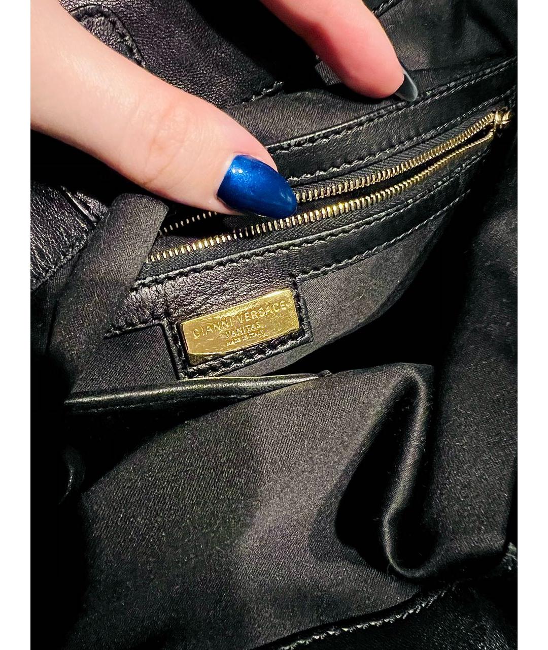 VERSACE Коричневая бархатная сумка тоут, фото 4