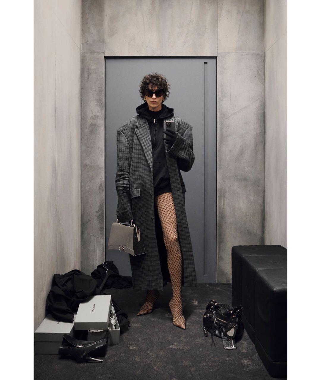 BALENCIAGA Антрацитовое шерстяное пальто, фото 7