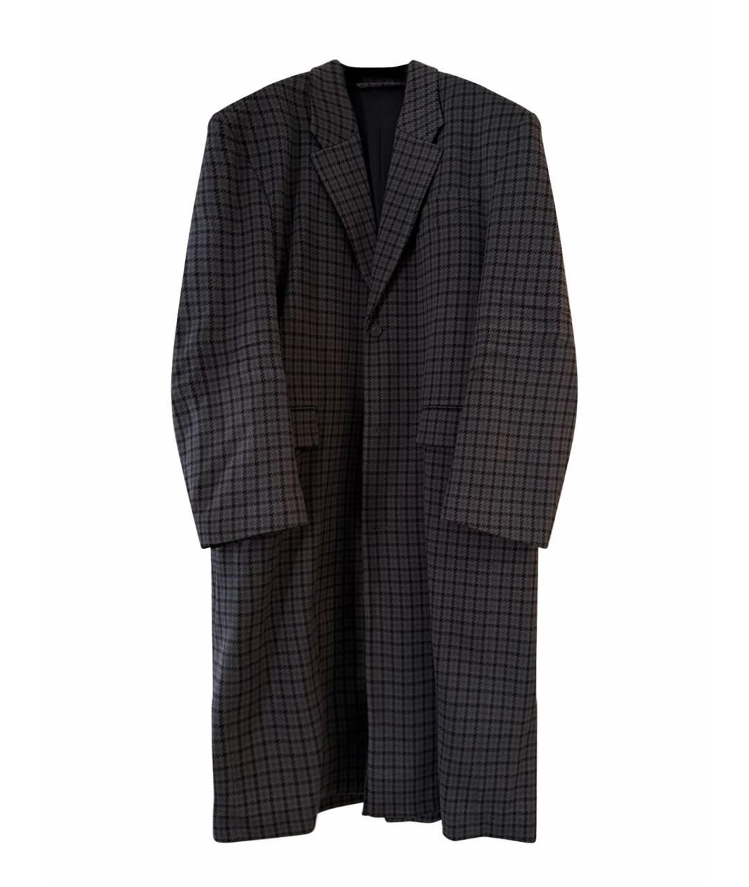 BALENCIAGA Антрацитовое шерстяное пальто, фото 1