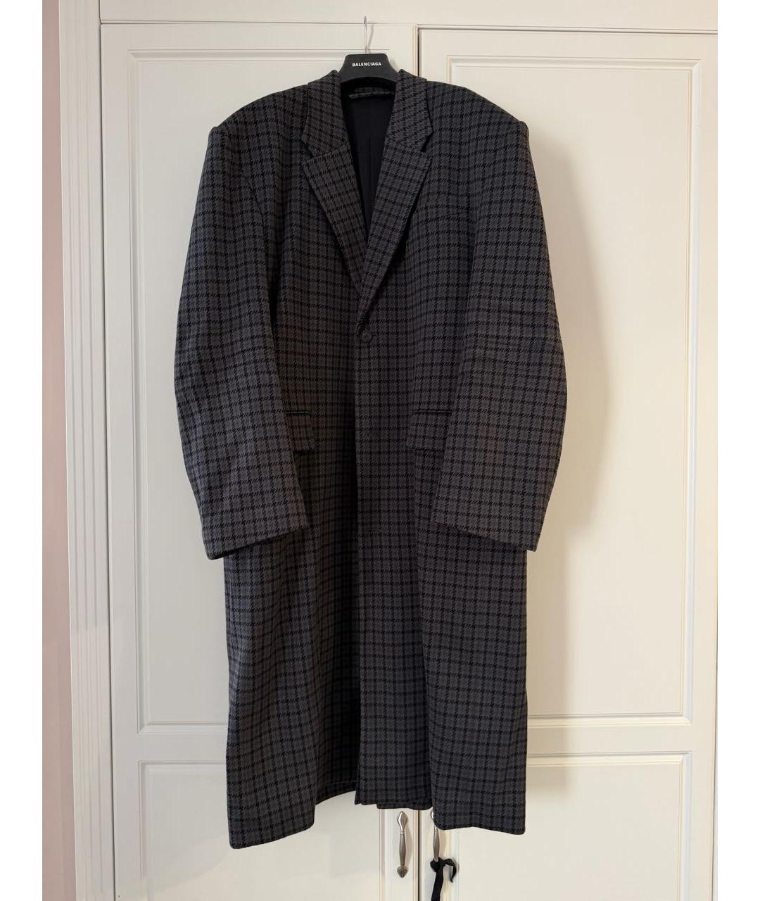 BALENCIAGA Антрацитовое шерстяное пальто, фото 8