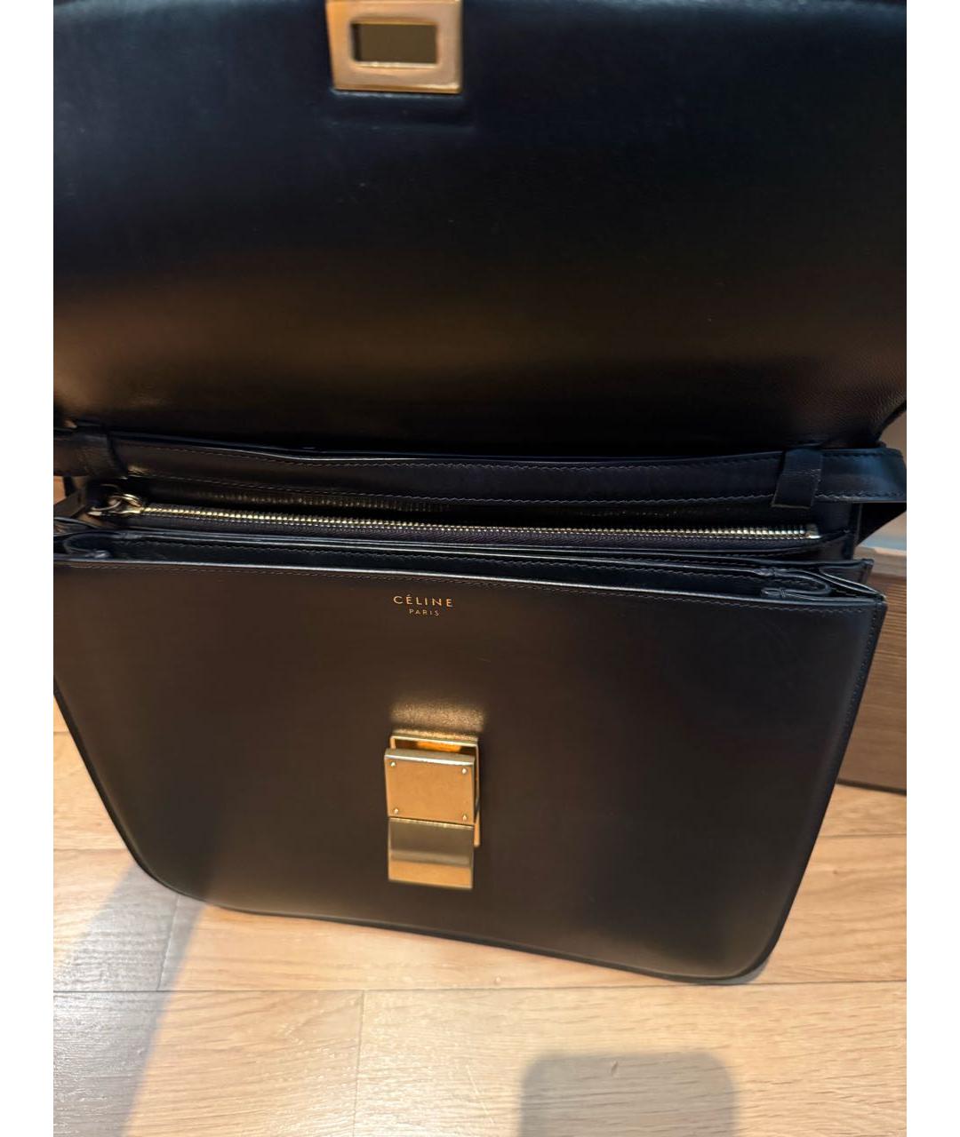 CELINE Черная сумка через плечо из искусственной кожи, фото 4