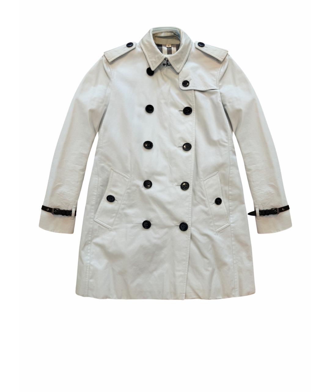 BURBERRY Голубой хлопковый тренч/плащ, фото 1