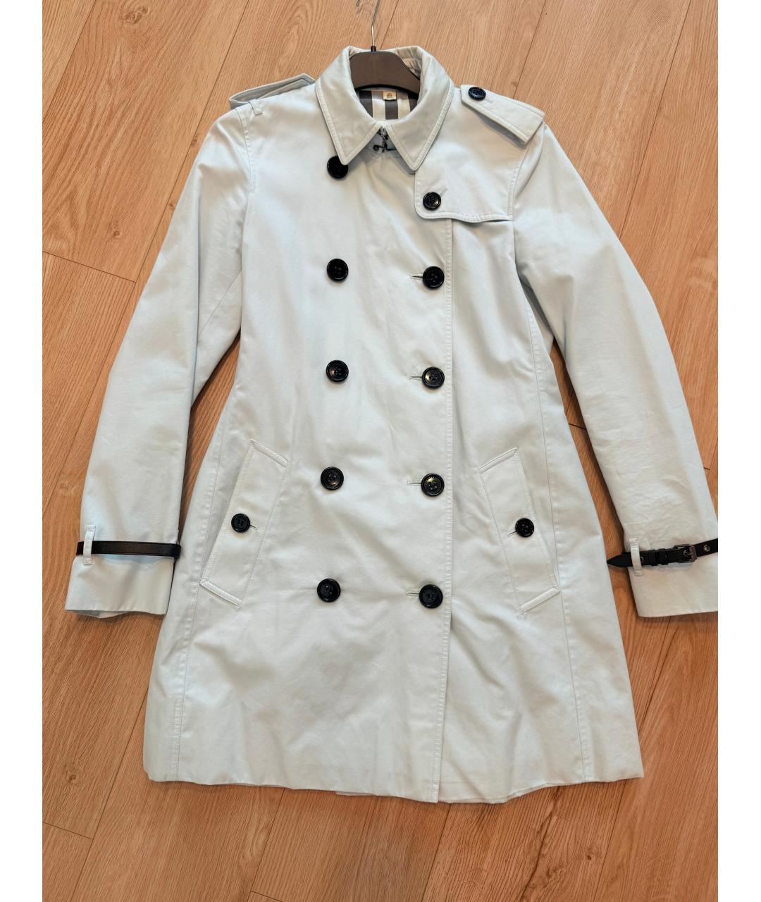 BURBERRY Голубой хлопковый тренч/плащ, фото 5