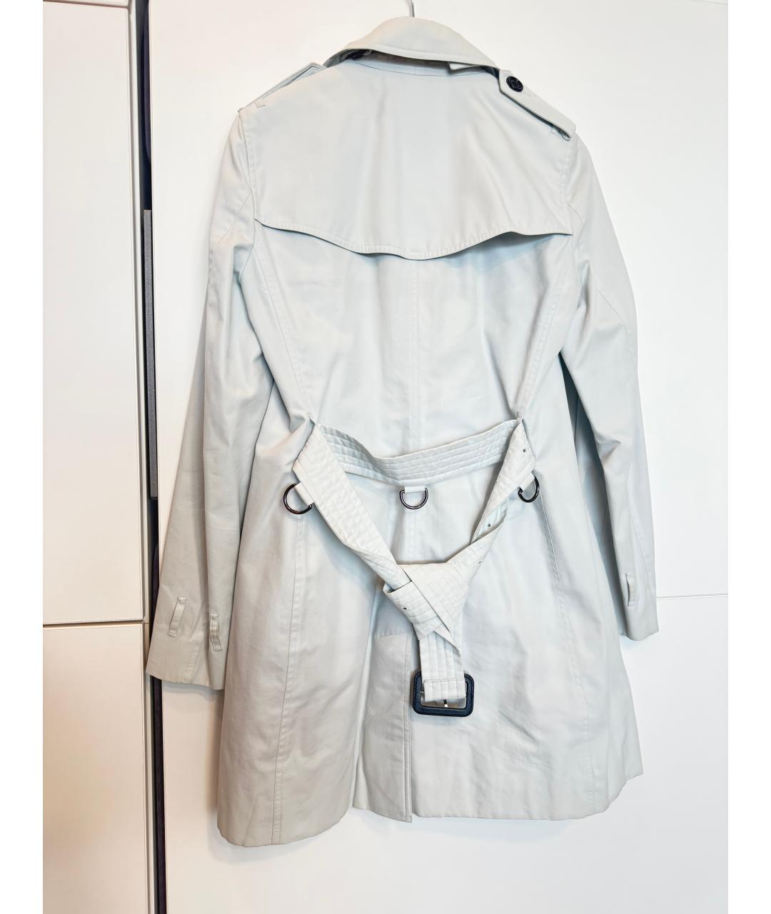 BURBERRY Голубой хлопковый тренч/плащ, фото 2