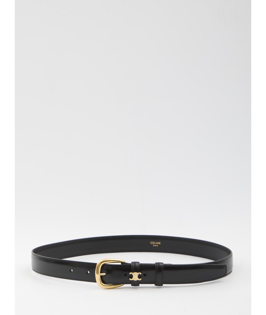 CELINE Черный кожаный ремень, фото 3