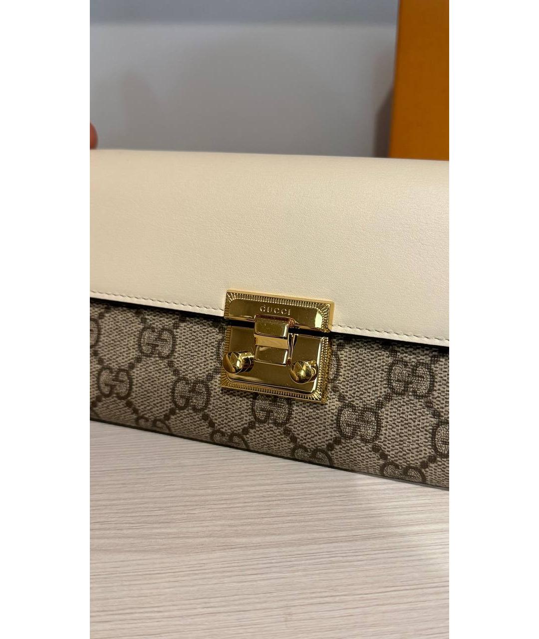 GUCCI Бежевый кожаный кошелек, фото 5