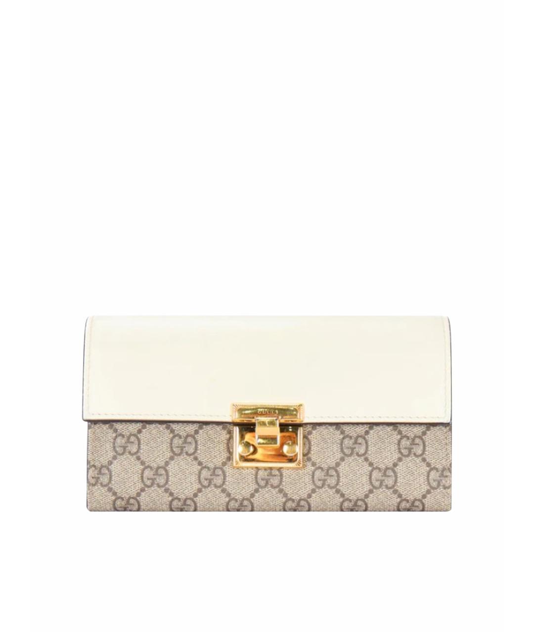 GUCCI Бежевый кожаный кошелек, фото 1