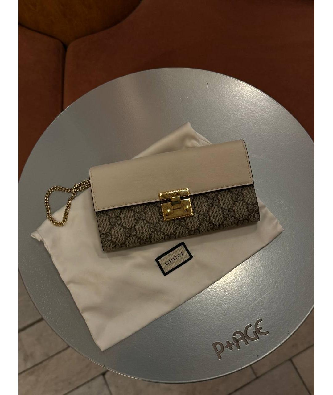 GUCCI Бежевый кожаный кошелек, фото 8