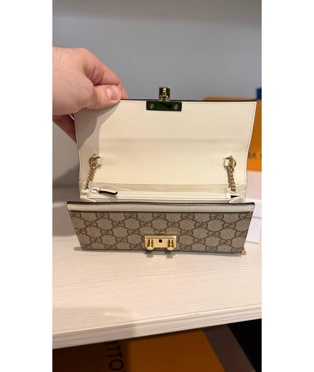 GUCCI Бежевый кожаный кошелек, фото 6