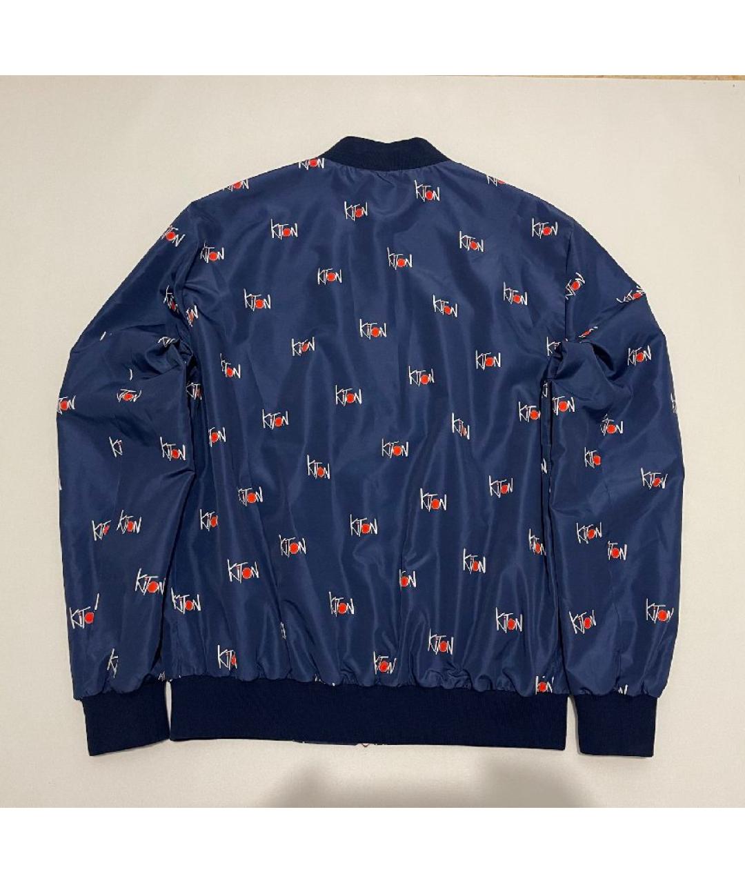 KITON Синяя полиэстеровая куртка, фото 2