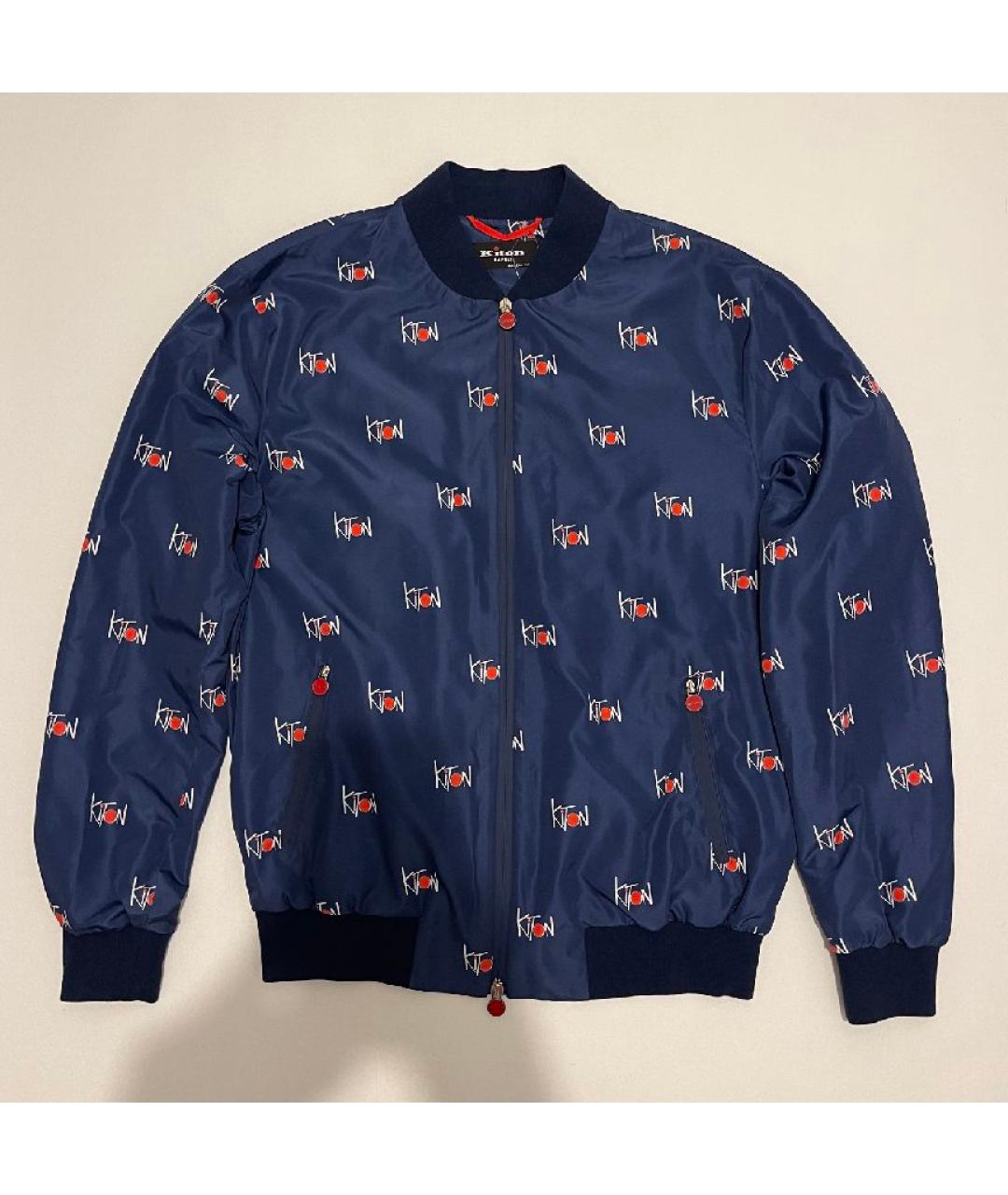 KITON Синяя полиэстеровая куртка, фото 6