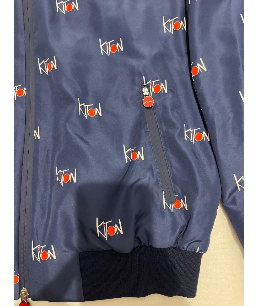 KITON Синяя полиэстеровая куртка, фото 5
