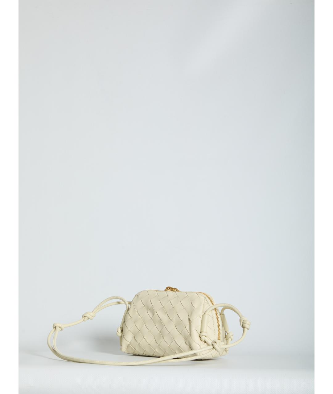 BOTTEGA VENETA Белая кожаная сумка через плечо, фото 2