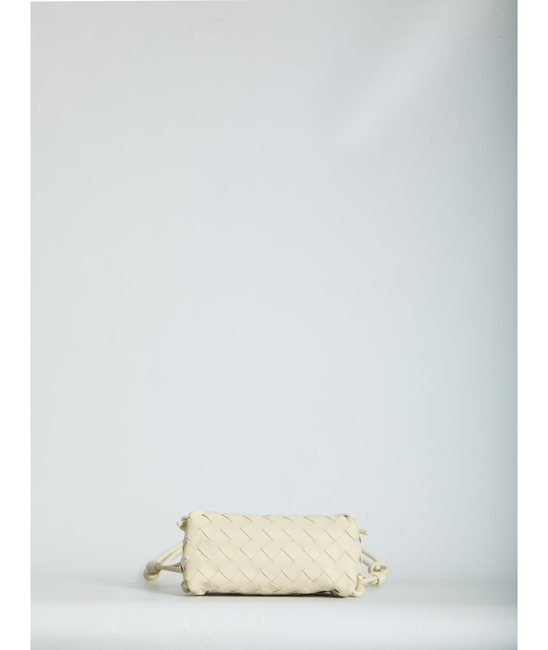 BOTTEGA VENETA Белая кожаная сумка через плечо, фото 3