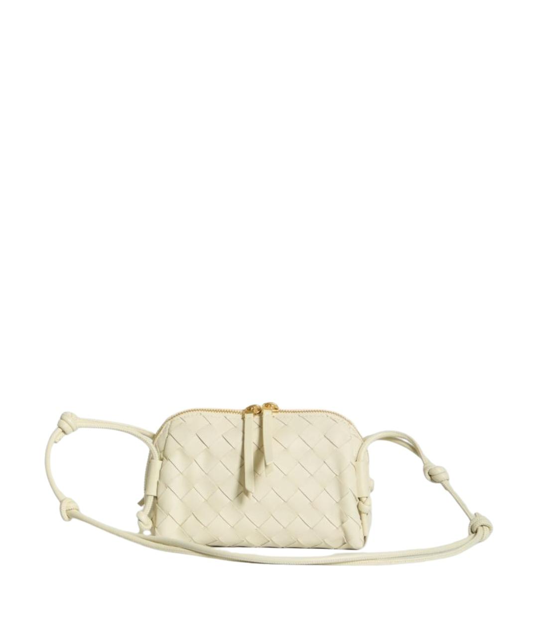 BOTTEGA VENETA Белая кожаная сумка через плечо, фото 1