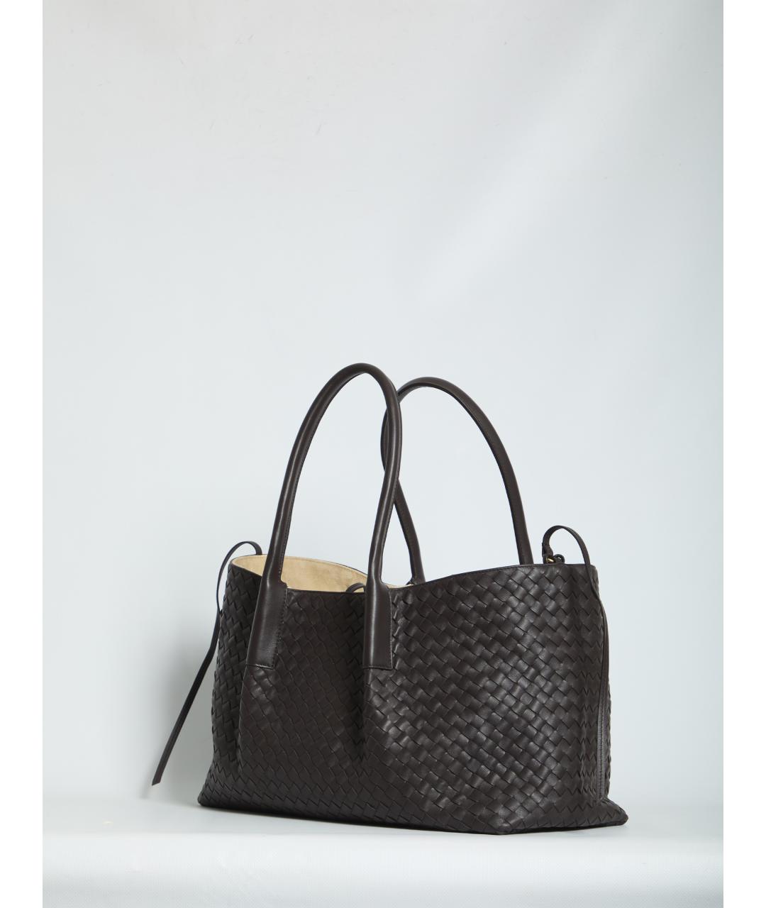 BOTTEGA VENETA Коричневая кожаная сумка тоут, фото 2