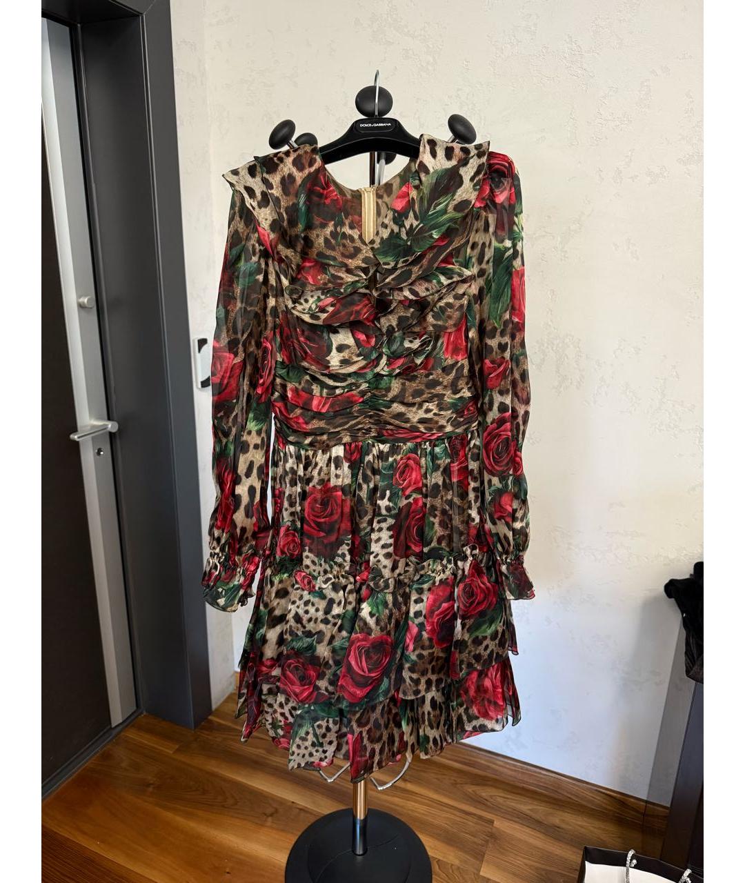 DOLCE&GABBANA Бордовое шелковое вечернее платье, фото 5