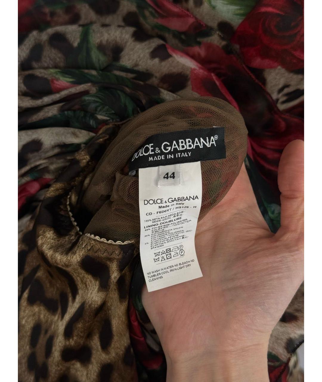 DOLCE&GABBANA Бордовое шелковое вечернее платье, фото 3