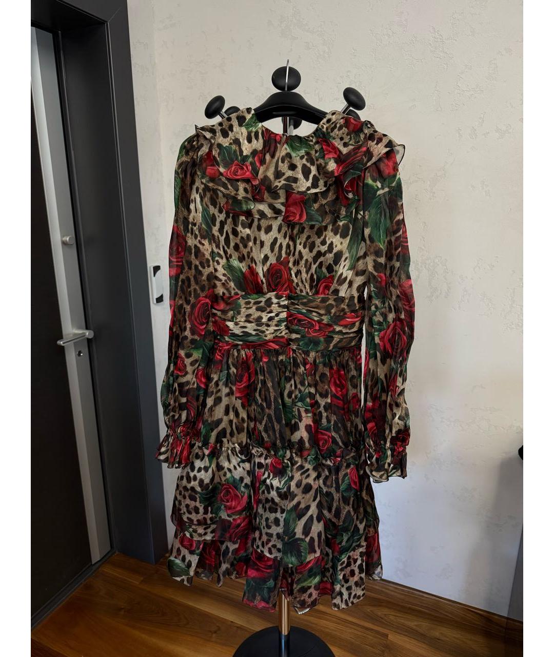 DOLCE&GABBANA Бордовое шелковое вечернее платье, фото 2