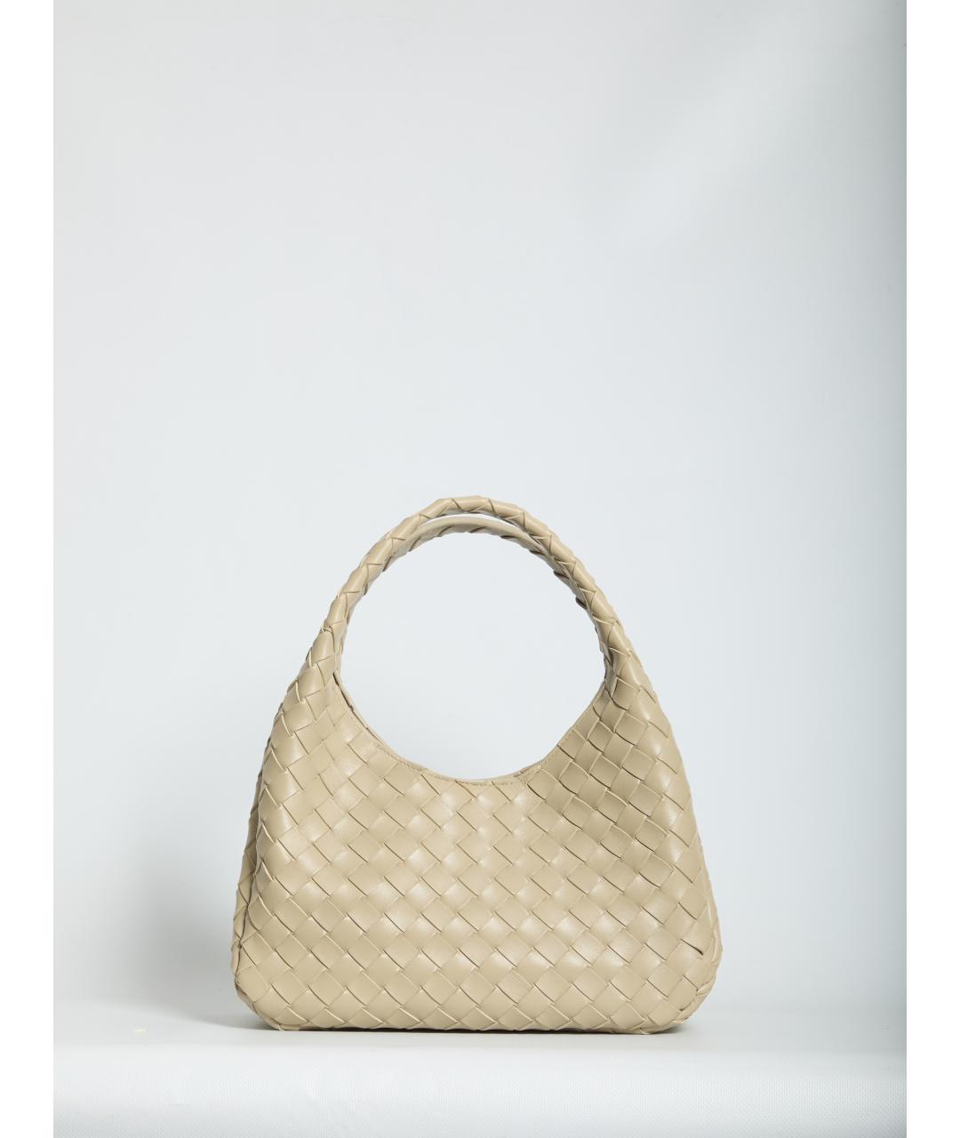 BOTTEGA VENETA Бежевая кожаная сумка через плечо, фото 5
