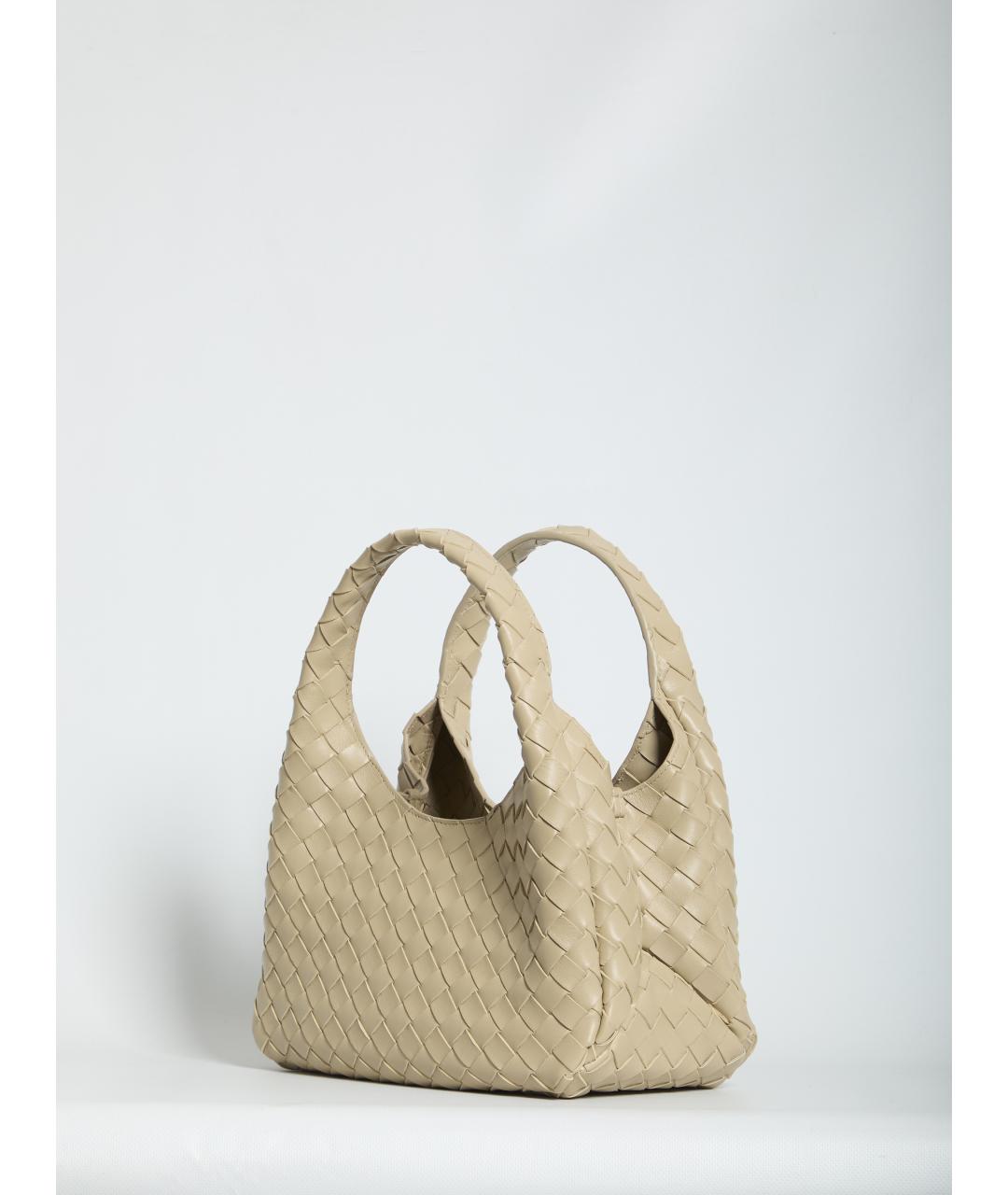 BOTTEGA VENETA Бежевая кожаная сумка через плечо, фото 2