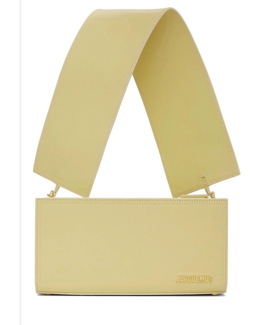 JACQUEMUS Желтая кожаная сумка с короткими ручками, фото 9