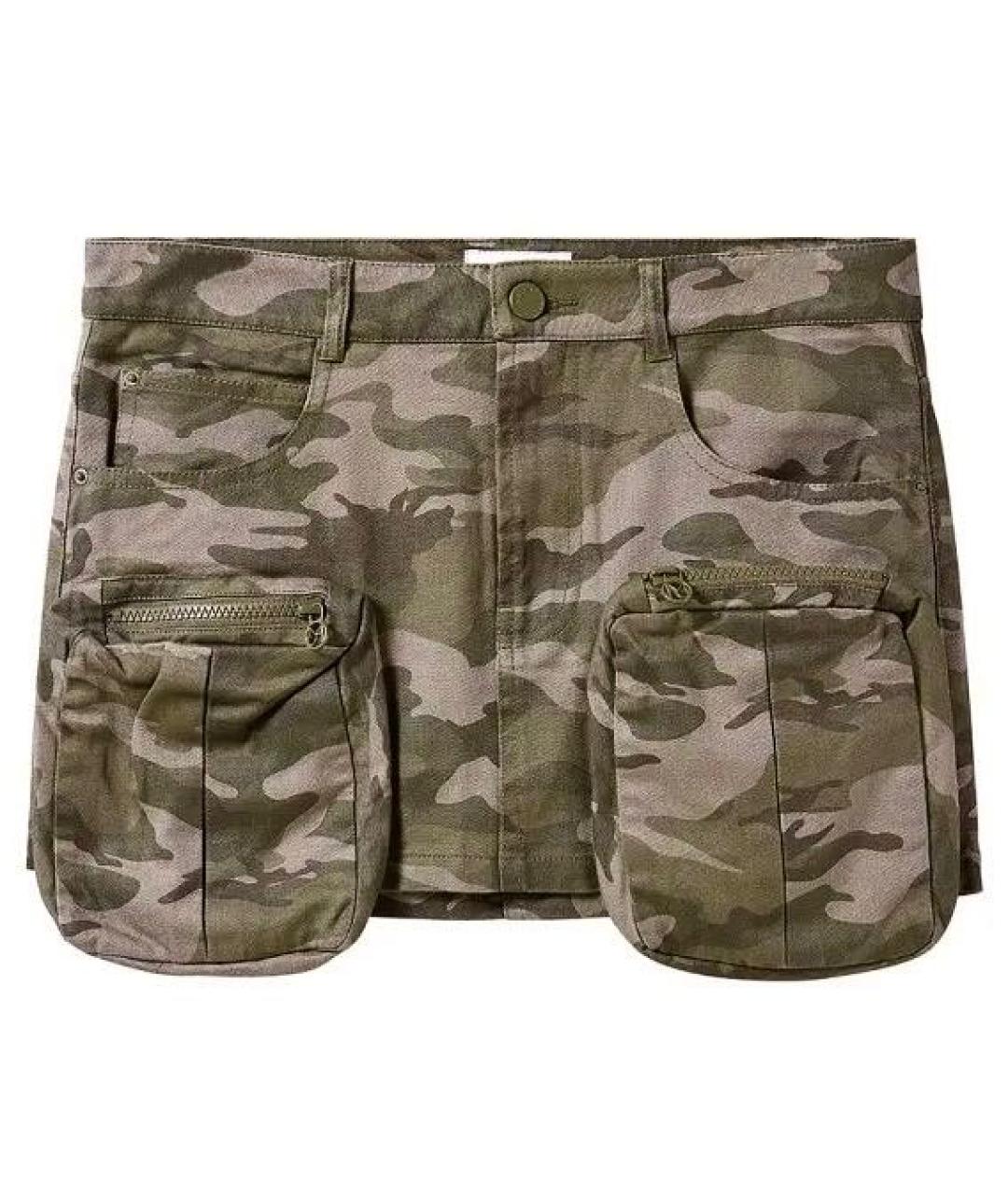 MISS BLUMARINE Хаки хлопковая юбка мини, фото 9