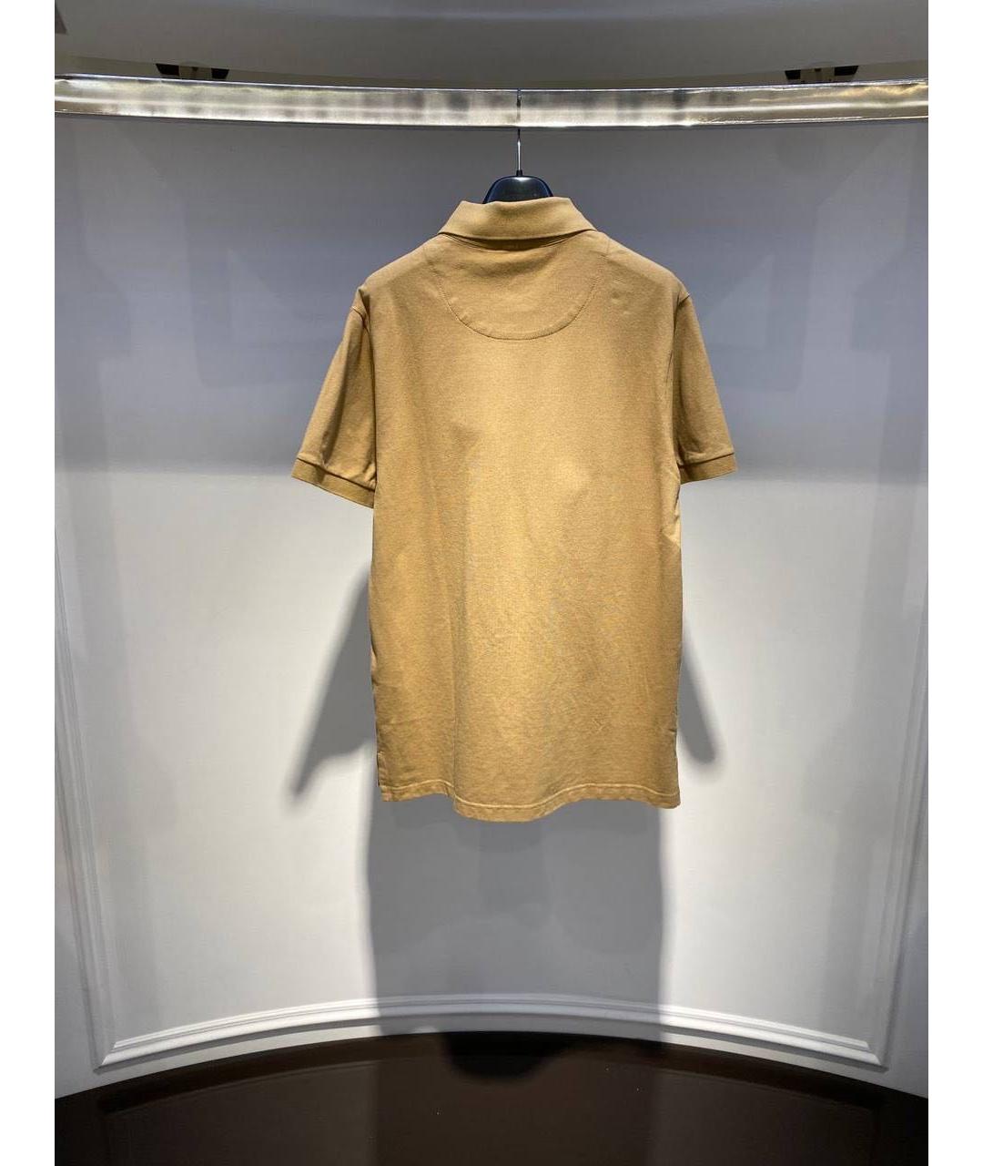 ETRO Бежевое хлопковое поло с коротким рукавом, фото 3