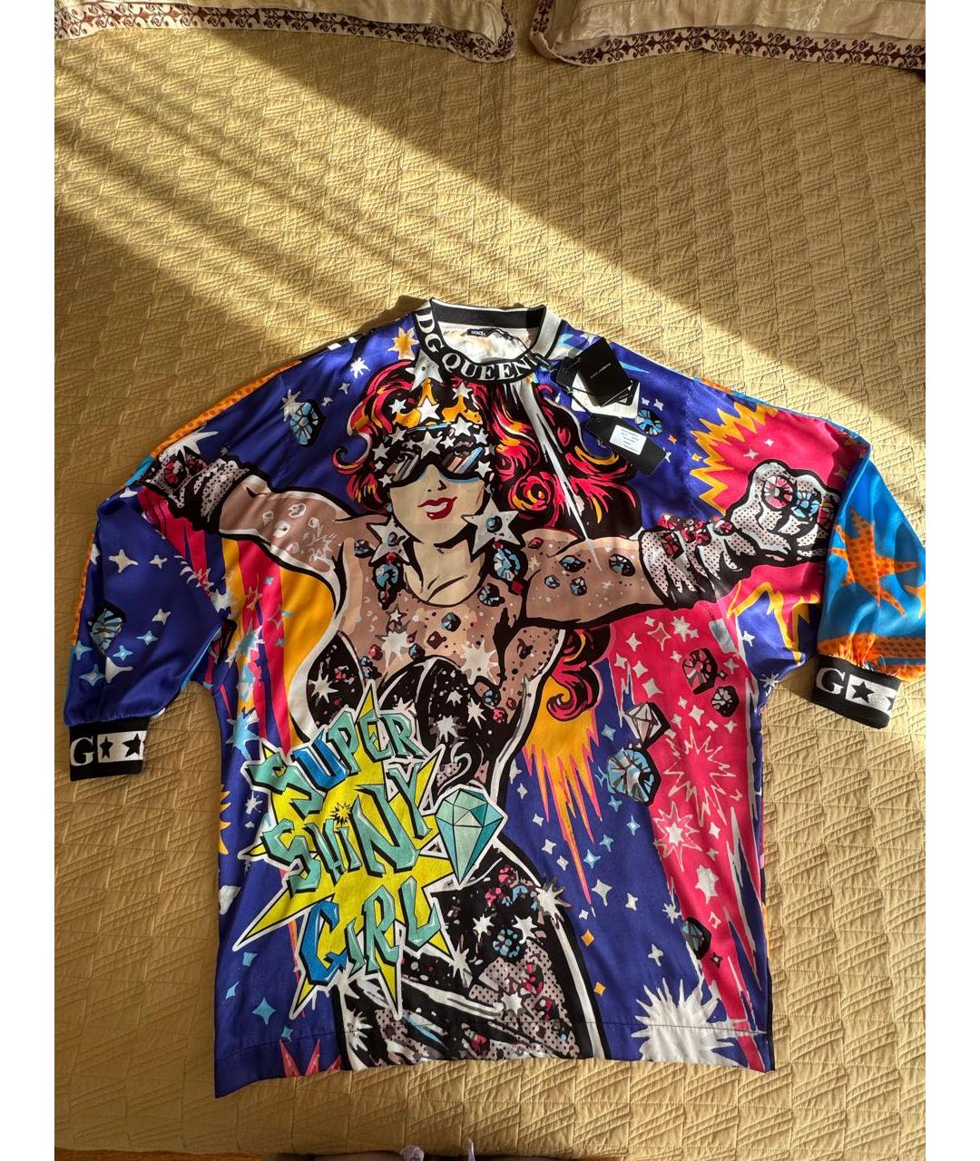 DOLCE&GABBANA Мульти полиэстеровое повседневное платье, фото 4