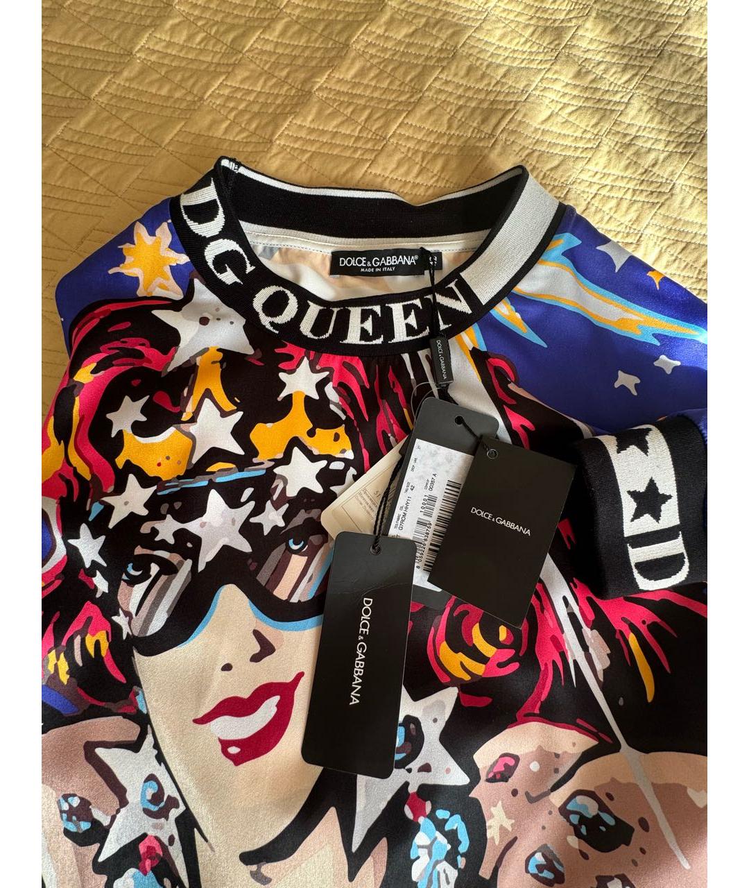 DOLCE&GABBANA Мульти полиэстеровое повседневное платье, фото 5